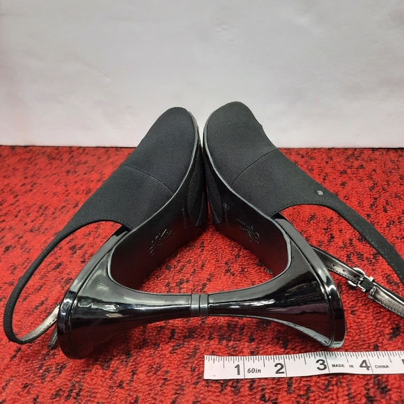 Life Stride Teller Slingback Buckle Ankle Strap Pump Peep Toe Heel Black SZ 11W - Picture 8 of 14